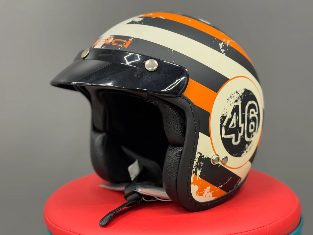 Held open-face helmet
