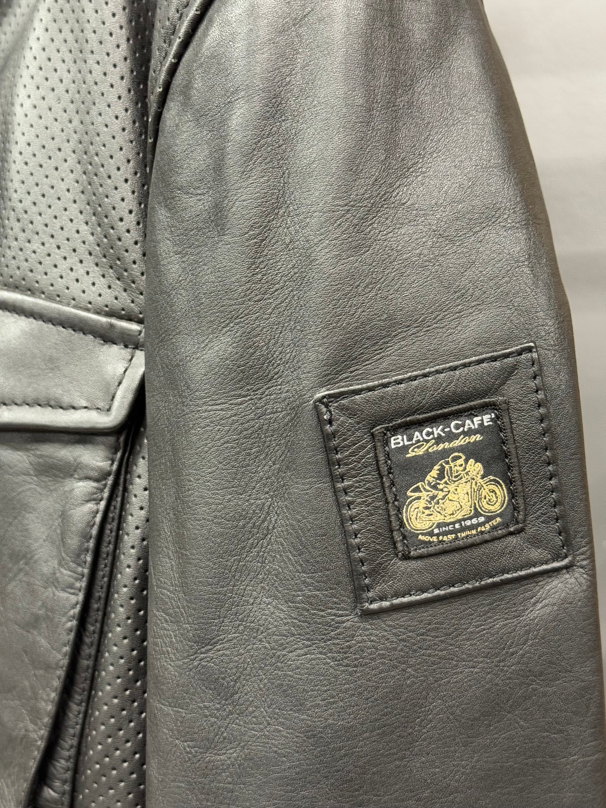Black-Cafe London Leather Motorcycle Jacket