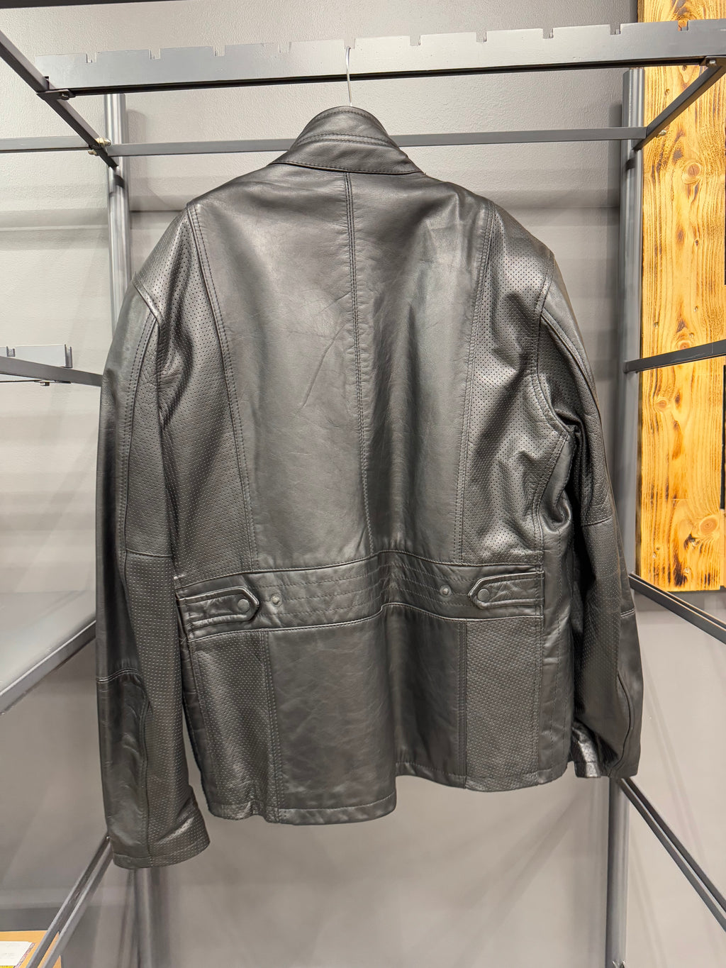 Black-Cafe London Leather Motorcycle Jacket