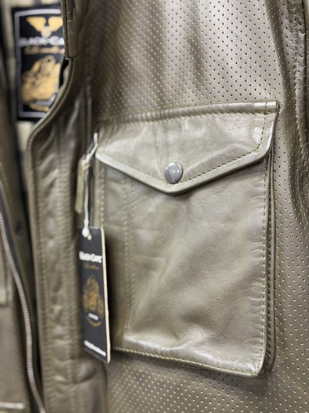 Black-Cafe London leather motorcycle jacket